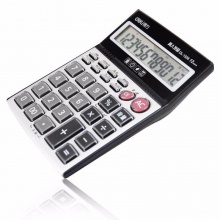 得力 1526 語音計算器 12位 銀色